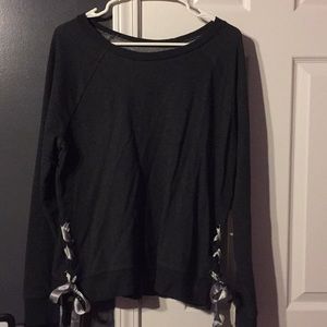 Dark Gray side lace up Sweater Aerie XL